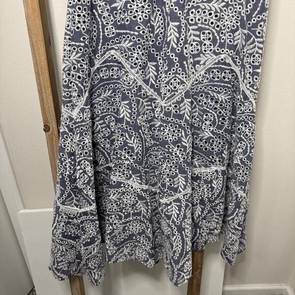 Sundance Embroidered Marceline Dress Blue White Size‎ Small - Picture 5 of 10